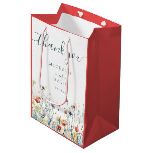 Lebhafte Wildblume Hochzeit Mittlere Geschenktüte