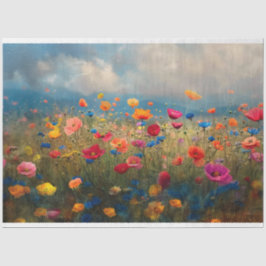 Lebhafte Wildblume Impressionist Decoupage Seidenpapier