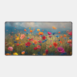 Lebhafte Wildblume Impressionist Schreibtischunterlage