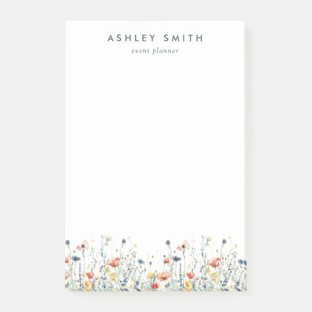 Lebhafte Wildblume Post-it Klebezettel (Vorderseite)