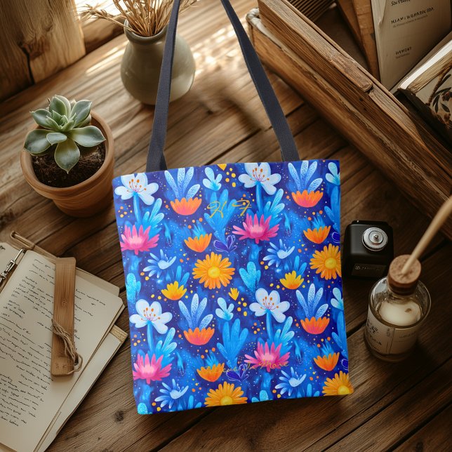 Lebhafte Wildblume Wellness Tote Tasche (Von Creator hochgeladen)