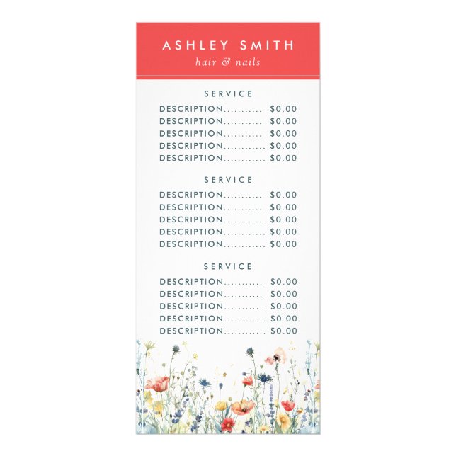 Lebhafte Wildblume Werbekarte (Vorne)