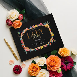 Lebhafte Wildblumen aus der Blüte und Honey Bee Ba Gästebuch