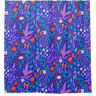 Lebhafte Wildblumen Duschvorhang