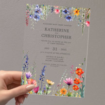 Lebhafte Wildblumen Elegante Hochzeit klar