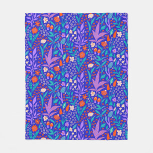 Lebhafte Wildblumen Fleecedecke