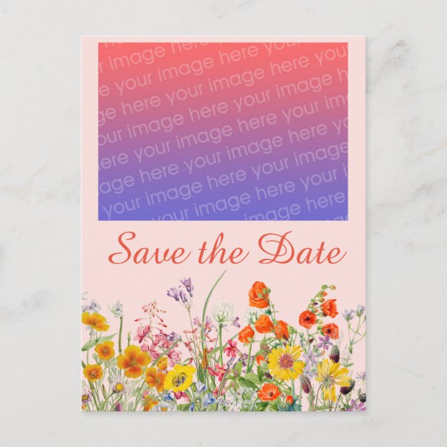 Lebhafte Wildblumen Postkarte (Vorderseite)