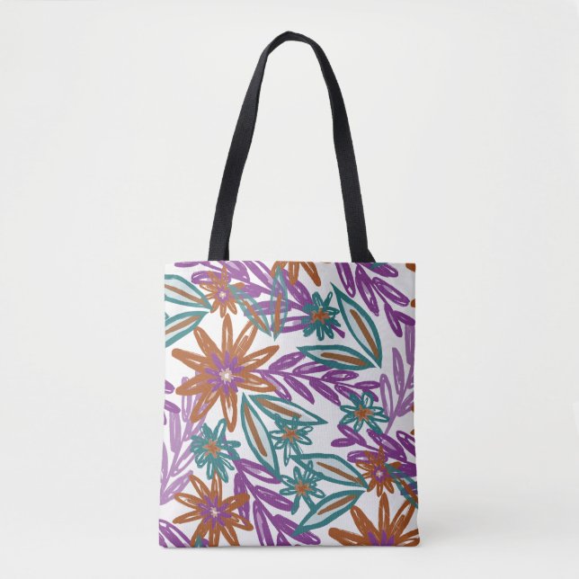 Lebhafte Wildnis der Gartenblüten Tasche (Vorderseite)