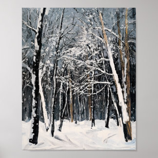 Lebhafte Winterlandschaft Schneewald - Weltkulture Poster