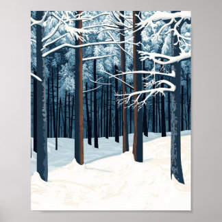 Lebhafte Winterlandschaft Schneewald - Weltkulture Poster