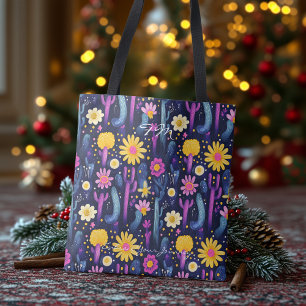 Lebhafte Wüste Bloom Wellness Tote Tasche