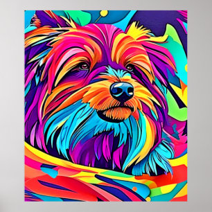 Lebhafte Yorkie Pop Art Poster