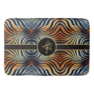 Lebhafte Zebra Streifen Personalisierte Badematte