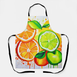 Lebhafte Zitrusfrüchte Splash Art Schürze