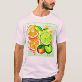 Lebhafte Zitrusfrüchte Splash Art T-Shirt