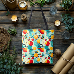 Lebhafte Zitrusfrüchte und Kirsche - Personalisier Tasche