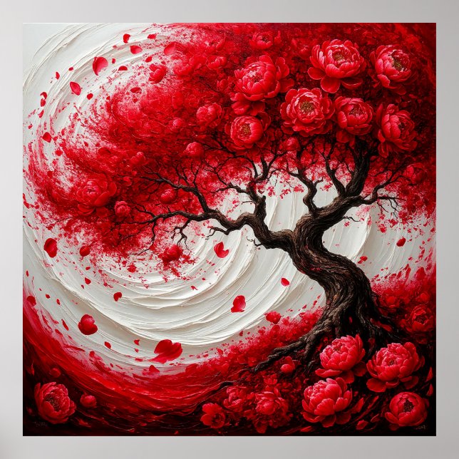 Lebhafter Abstrakter Baum mit schwindelerregenden  Poster (Vorne)