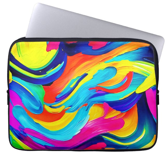 Lebhafter Abstrakter Farbfluss Laptopschutzhülle (Vorderseite)