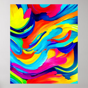 Lebhafter Abstrakter Farbfluss Poster