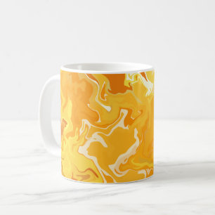 Lebhafter Abstrakter Fluss in Orange Kaffeetasse