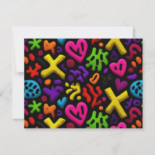 Lebhafter Abstrakter Pop Kunst Nahtloses Muster Postkarte