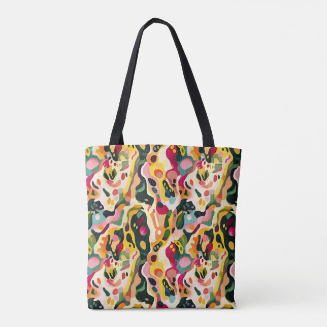 Lebhafter Abstrakter Swirl Gemustert Tasche (Rückseite)