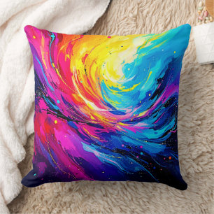 Lebhafter Abstrakter Swirl Kissen