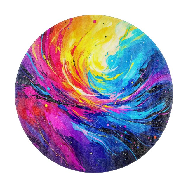 Lebhafter Abstrakter Swirl Schneidebrett (Vorderseite)