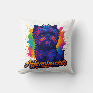 Lebhafter Affenpinscher Pop Kunstmuseum Monte San  Kissen
