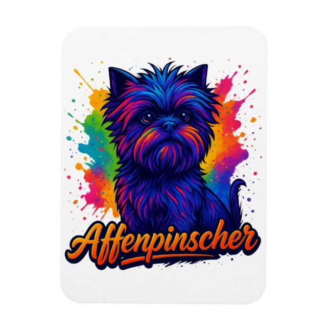 Lebhafter Affenpinscher Pop Kunstmuseum Monte San  Magnet (Vertikal)
