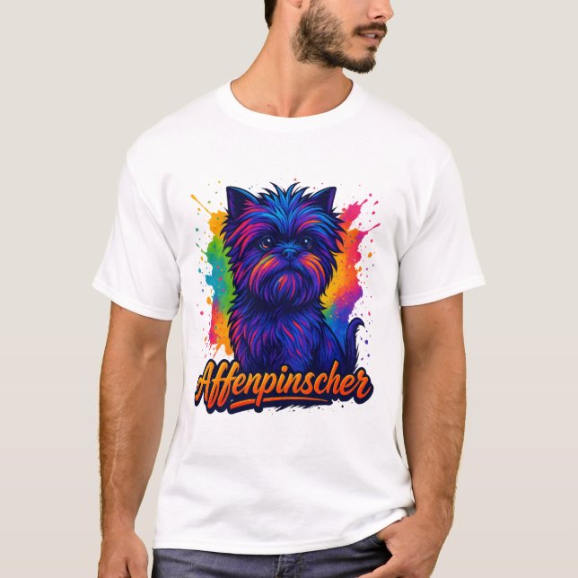 Lebhafter Affenpinscher Pop Kunstmuseum Monte San  T-Shirt (Vorderseite)