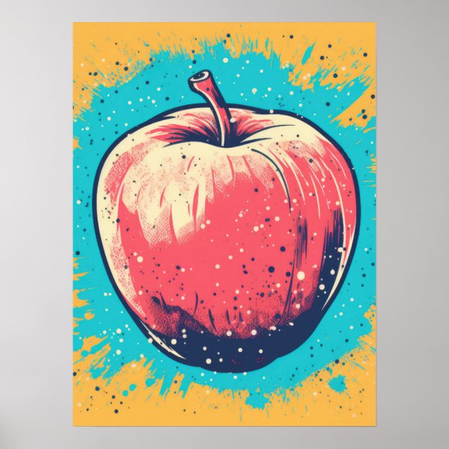 Lebhafter Apple Splash Poster (Vorne)