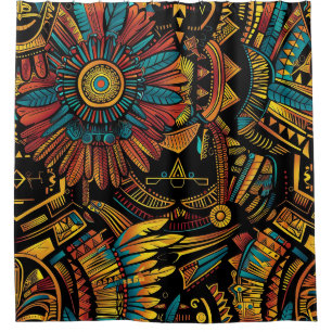 Lebhafter Aquamariner "Aztec Dream" Luxuriöser Dus Duschvorhang