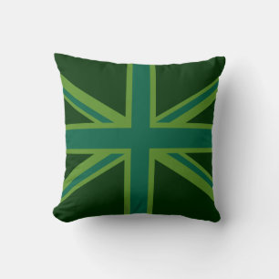Lebhafter Aquamariner Union Jack Kissen