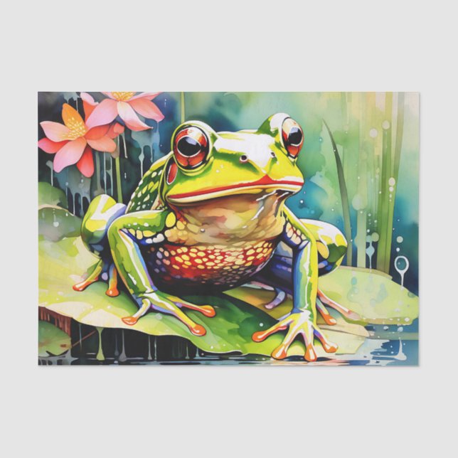 Lebhafter Aquarellfrosch Seidenpapier (Vorderseite)