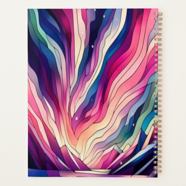 Lebhafter Aurora Borealis Planner Planer (Rückseite)