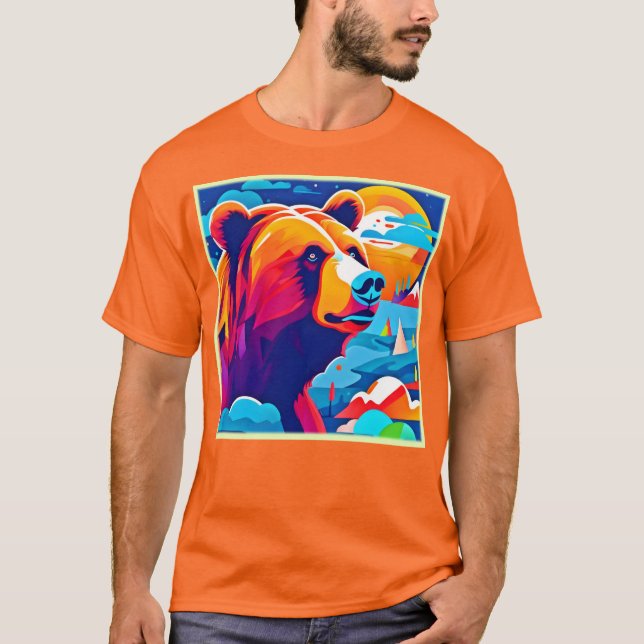 Lebhafter Bär, Moonlit-Szene T-Shirt (Vorderseite)