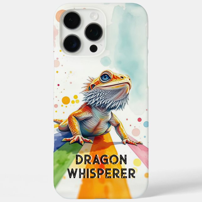 Lebhafter Bartdrachen Kunst, Dichtung und Musik iPhone 16 Pro Max Hülle (Rückseite)