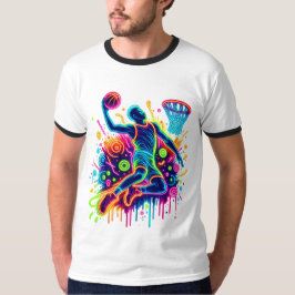 Lebhafter Basketball Slam Dunk T-Shirt