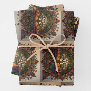 Lebhafter Baum - Mystische Fusion Geschenkpapier Set