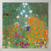 Lebhafter Blumengarten - Gustav Klimt Poster