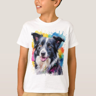 Lebhafter Border Collie Kids T - Shirt
