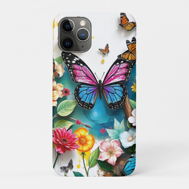 Lebhafter Butterfly Garden | Inspiriertes Federdes Case-Mate iPhone Hülle (Rückseite)