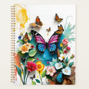 Lebhafter Butterfly Garden Inspiriertes Federdes Planer
