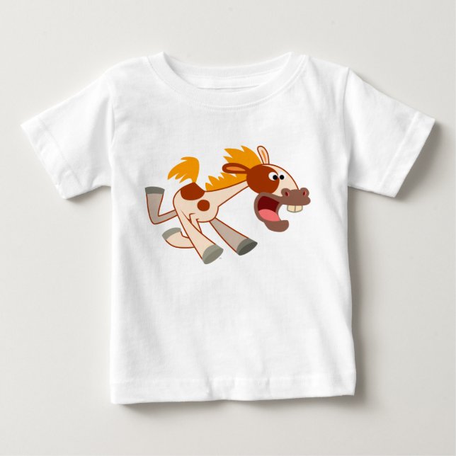 Lebhafter Cartoon Pinto Horse Baby T - Shirt (Vorderseite)