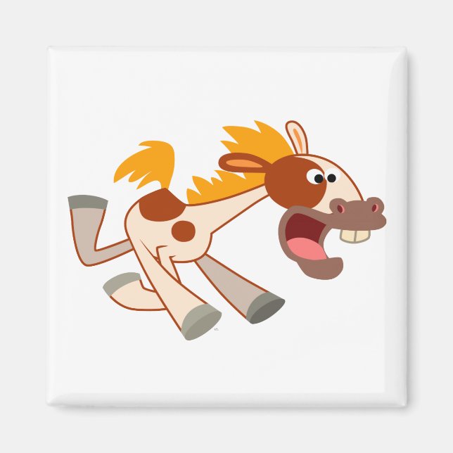 Lebhafter Cartoon Pinto Horse Magnet (Vorne)