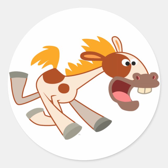 Lebhafter Cartoon Pinto Horse Sticker (Vorderseite)