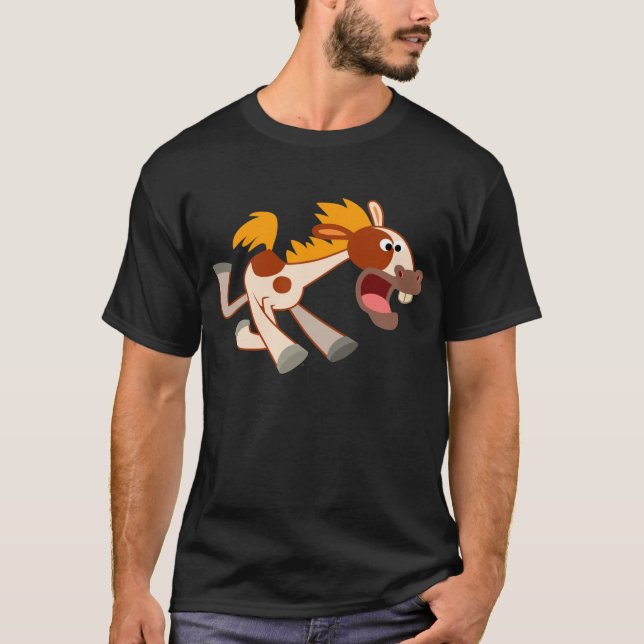 Lebhafter Cartoon Pinto Horse T - Shirt (Vorderseite)