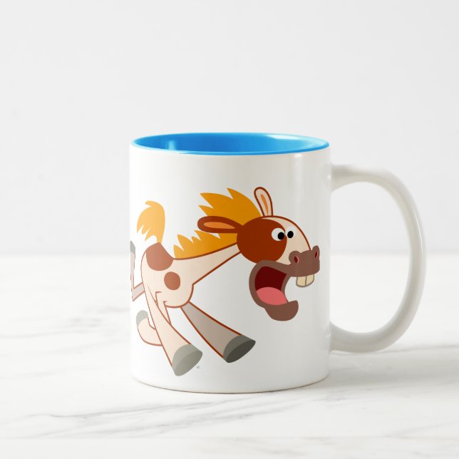 Lebhafter Cartoon Pinto Horse Tasse (Rechts)