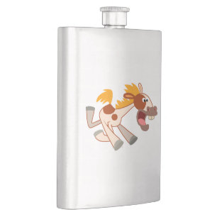 Lebhafter Cartoon Pinto Klassischer Flasche Flachmann